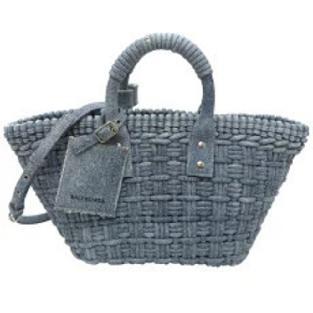 Balenciaga Bistro Basket Handbag Denim Blue